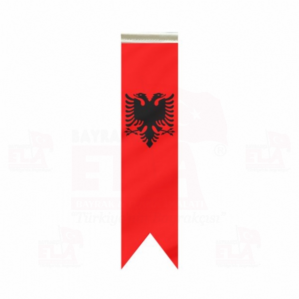 Arnavutluk zel Logolu Masa Bayra