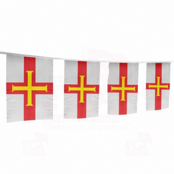 Guernsey pe Dizili Flamalar ve Bayraklar