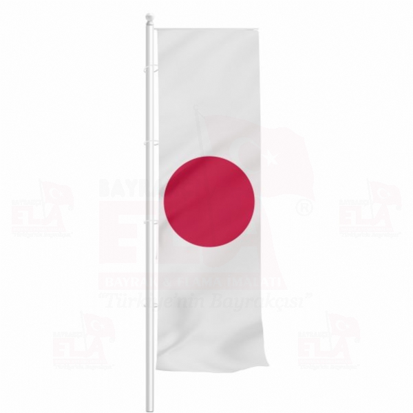 Japonya Yatay ekilen Flamalar ve Bayraklar