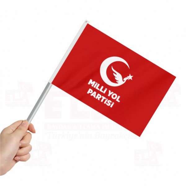 Krmz Milli Yol Partisi Sopal Bayrak ve Flamalar