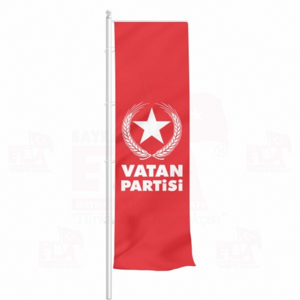 Krmz Vatan Partisi Yatay ekilen Flamalar ve Bayraklar