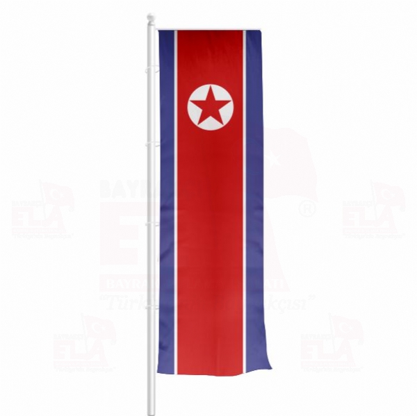 Kuzey Kore Yatay ekilen Flamalar ve Bayraklar