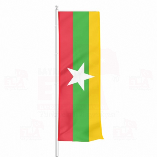 Myanmar Yatay ekilen Flamalar ve Bayraklar
