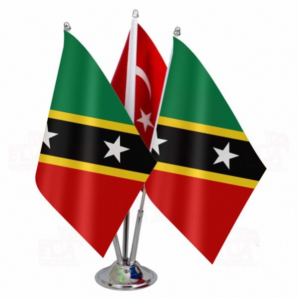 Saint Kitts ve Nevis Logolu l Masa Bayra