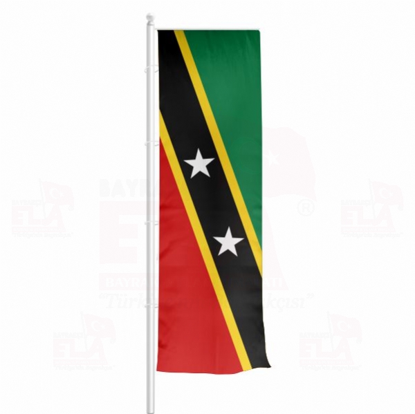 Saint Kitts ve Nevis Yatay ekilen Flamalar ve Bayraklar