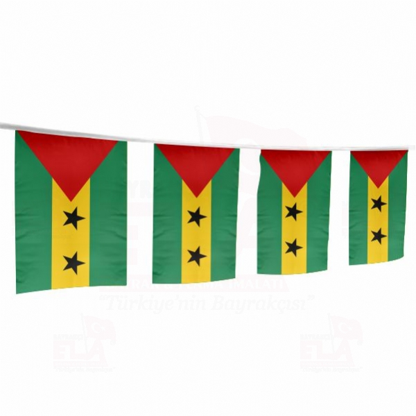Sao Tome ve Principe pe Dizili Flamalar ve Bayraklar