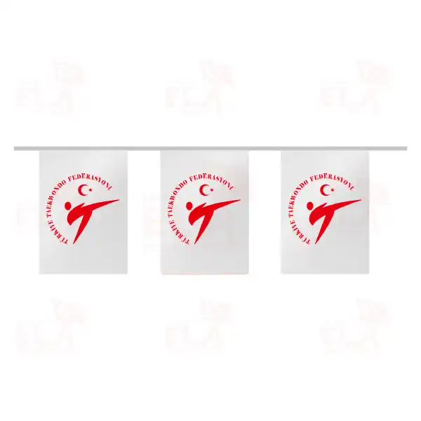 Trkiye Taekwondo Federasyonu pe Dizili Flamalar ve Bayraklar