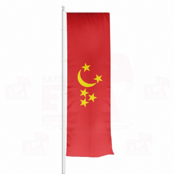 Yediehir Uygur Hanl Yatay ekilen Flamalar ve Bayraklar