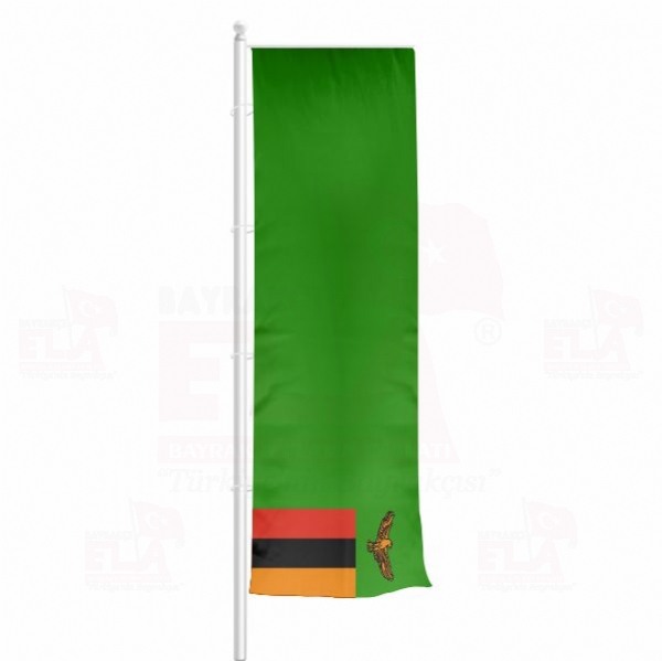 Zambiya Yatay ekilen Flamalar ve Bayraklar