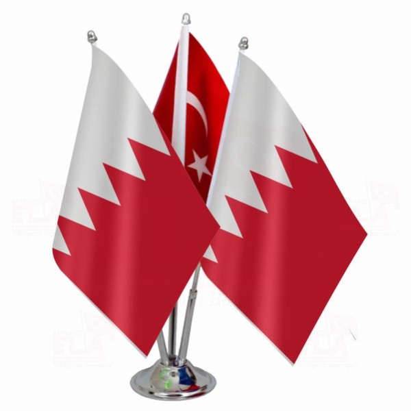 l Bahreyn Logolu Masa Bayra