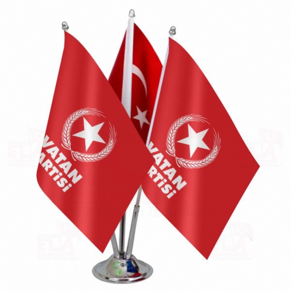 l Krmz Vatan Partisi Logolu Masa Bayra