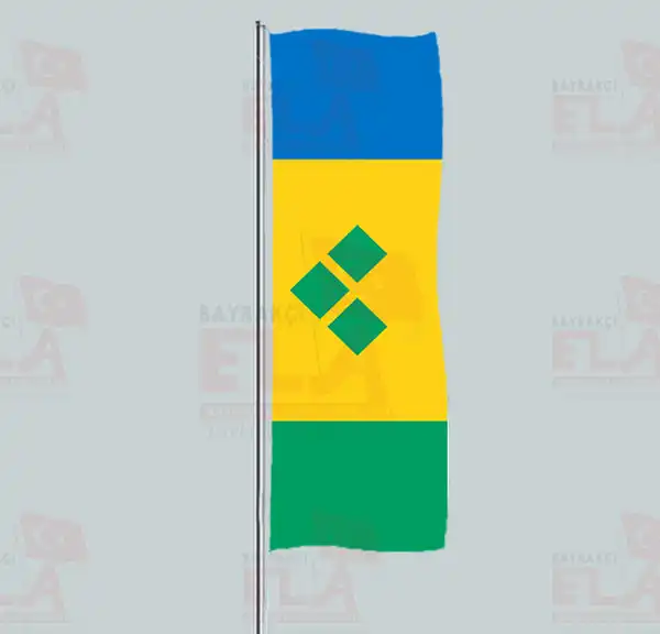 Saint Vincent ve Grenadinler Yatay ekilen Flamalar ve Bayraklar