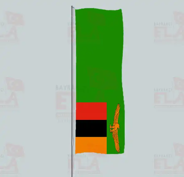 Zambiya Yatay ekilen Flamalar ve Bayraklar