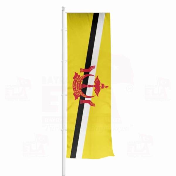 Brunei Yatay ekilen Flamalar ve Bayraklar
