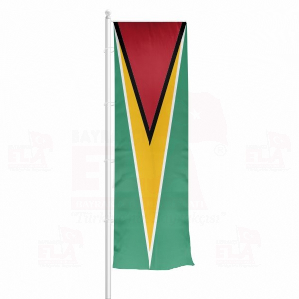 Guyana Yatay ekilen Flamalar ve Bayraklar