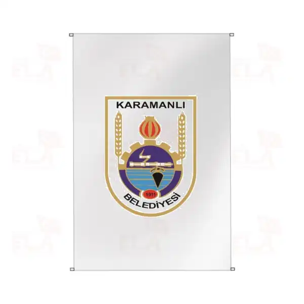 Karamanl Belediyesi Bina Boyu Bayraklar