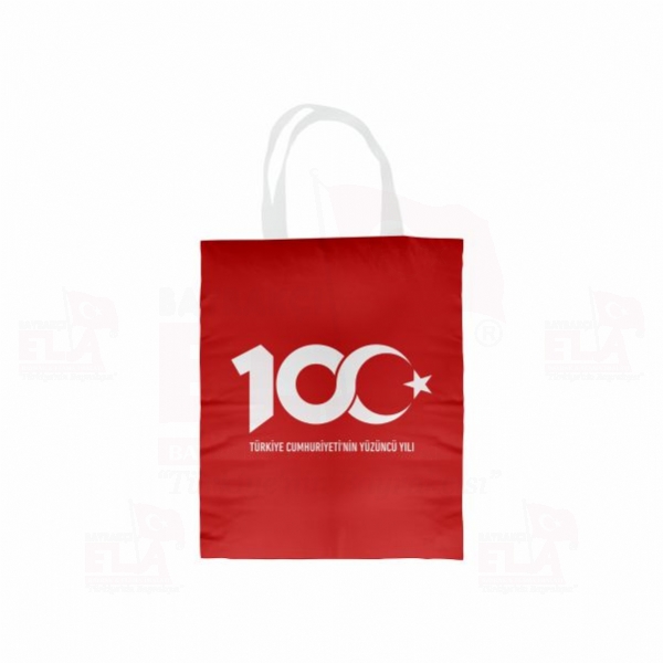 Krmz Trkiye Cumhuryetinin 100.Yl Bez Torba Krmz Trkiye Cumhuryetinin 100.Yl Bez anta