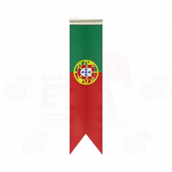 Portekiz zel Logolu Masa Bayra