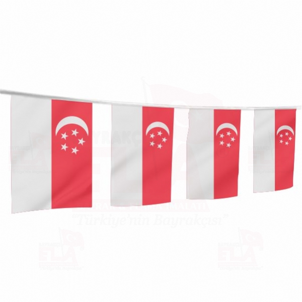 Singapur pe Dizili Flamalar ve Bayraklar
