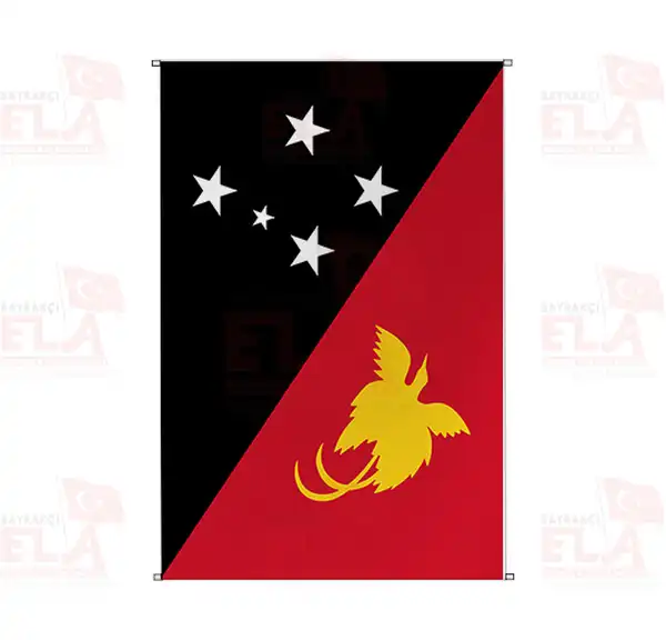 Papua Yeni Gine Bina Boyu Flamalar ve Bayraklar
